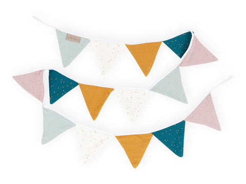 Pennant chain golden dots on muslin