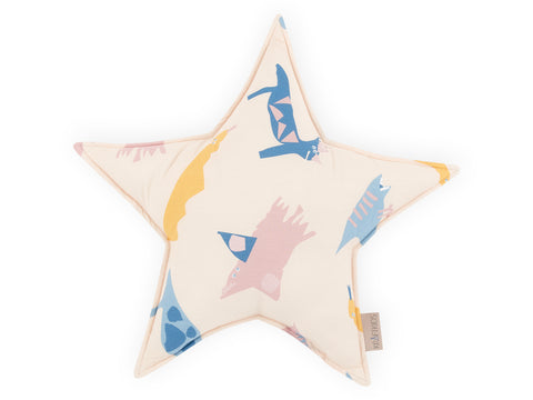 Oreiller étoile de dinosaure de Zoe sur beige