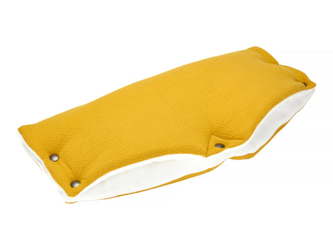 Stroller muff double crepe yellow mustard