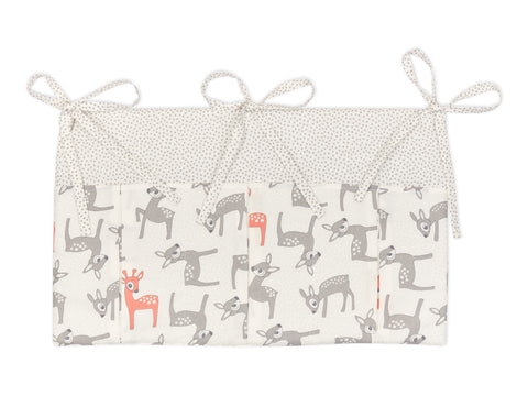 Bed bag small fawns gray orange on white