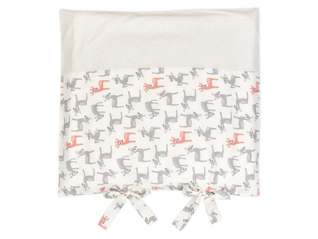 Cover for changing mat small fawns gray orange on white
