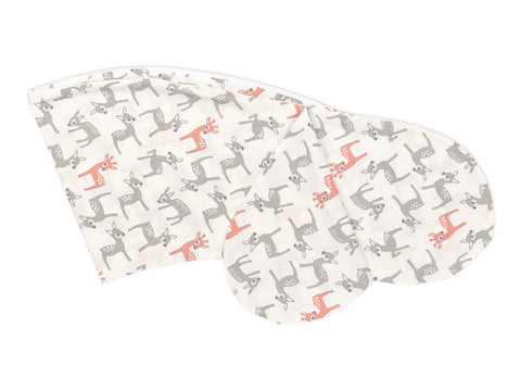 Nursing pillow cover small fawns gray orange on white