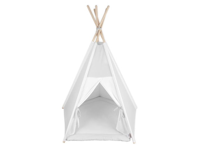 Play tent teepee small leaves light gray on white