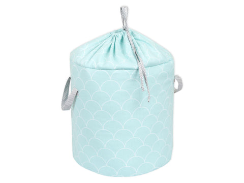 Toy basket white semicircles on pastel mint