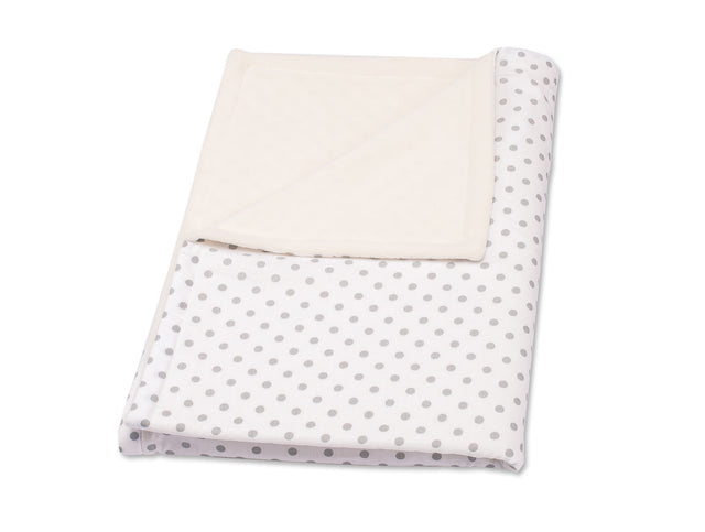 Baby blanket gray dots on white