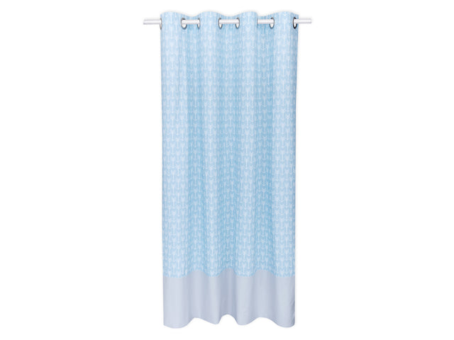 Curtains white arrows on blue Unigrau
