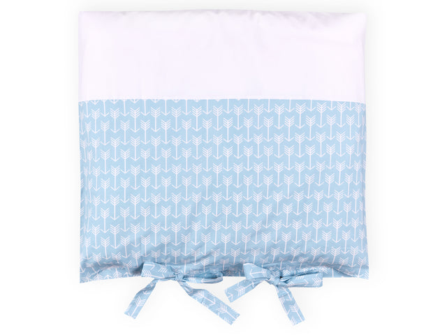 Cover for changing table pad white arrows on blue