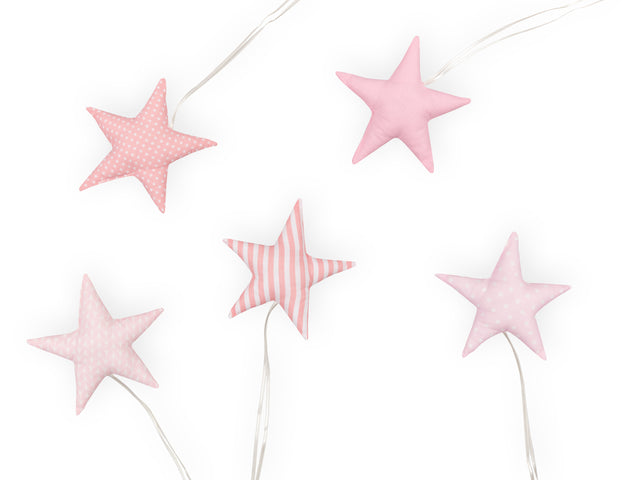Tela estrellas rosa blanco