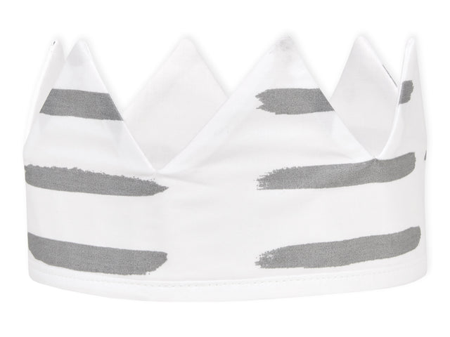 Cloth crown gray dashes on white