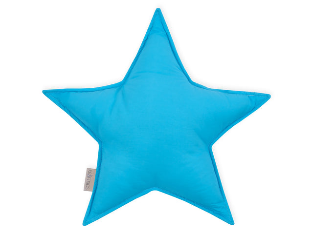 Coussin étoile uni turquoise