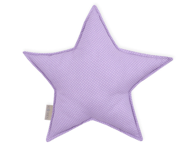 Coussin étoile pois blancs sur violet