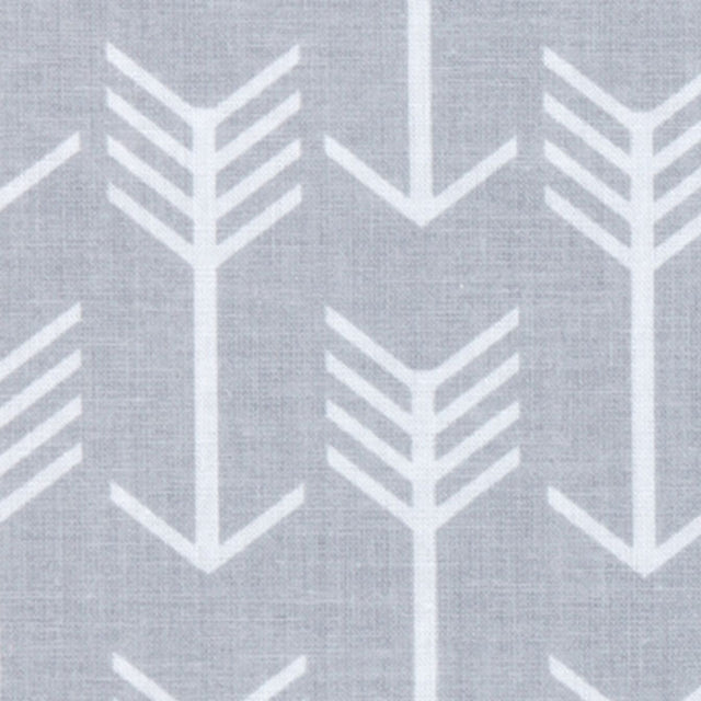 Tissu flèches blanches sur gris