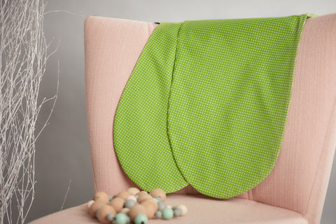 Nursing pillow cover white dots on green