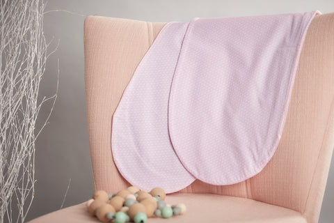 Nursing pillow cover small leaves pink on white