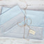 Parure de lit petites feuilles bleu clair sur blanc petites feuilles gris clair sur blanc