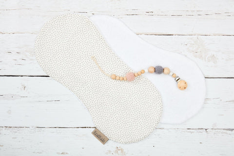 Burp Cloth gris points irréguliers sur blanc