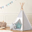Tente de jeu tipi flèches blanches sur gris uniwhite