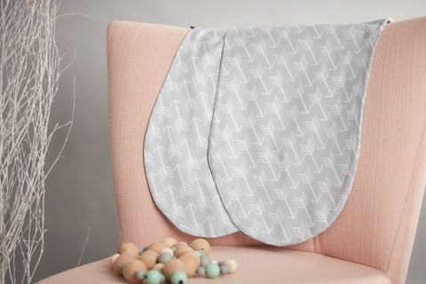 Nursing pillow cover white arrows on grey