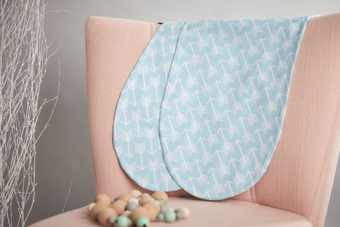 Nursing pillow cover white arrows on blue