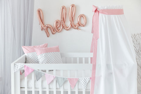 Bed canopy stripes pink