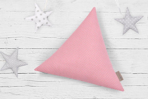 Fabric triangle white dots on coral pink