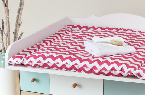 Matelas à langer chevron magenta