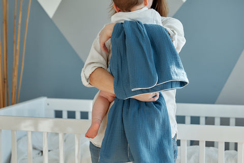 Baby blanket muslin blue