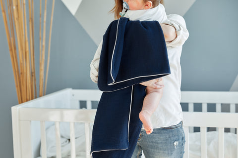 Baby blanket muslin dark blue