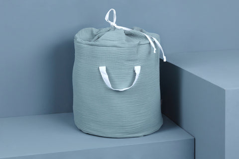 Toy basket muslin mint