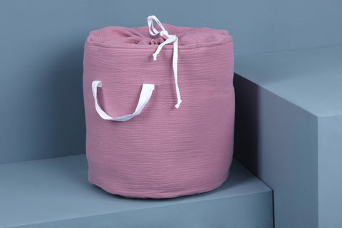 Toy basket muslin pink