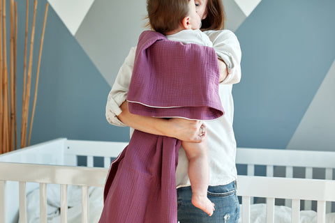 Baby blanket muslin purple