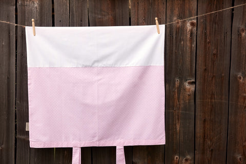 Cover for changing table mat white dots on pink