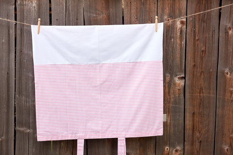 Cover for changing table mat stripes pink