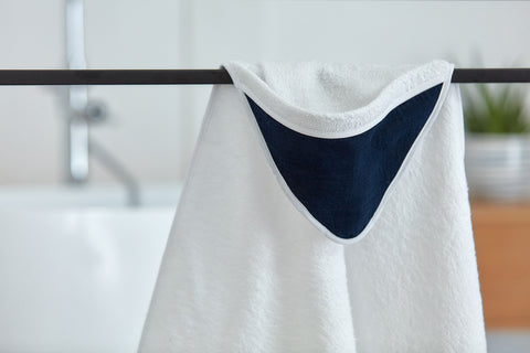 Hooded towel muslin dark blue