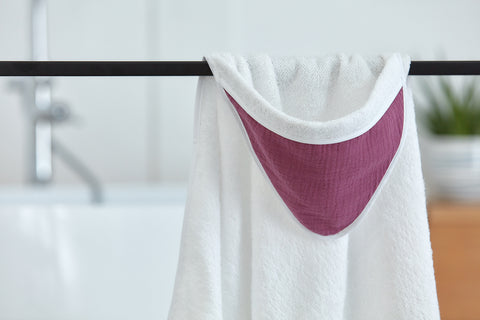 Hooded towel muslin purple