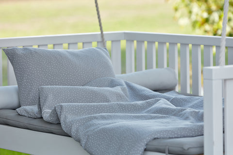 Bedding set muslin grey dots