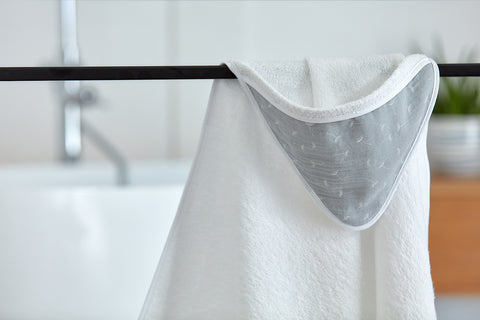 Hooded towel muslin gray dandelions