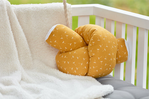 Changing table border muslin yellow dandelions