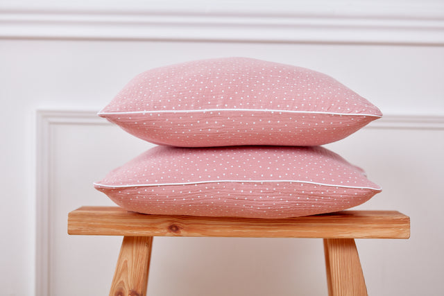 Cushion cover muslin pink dots