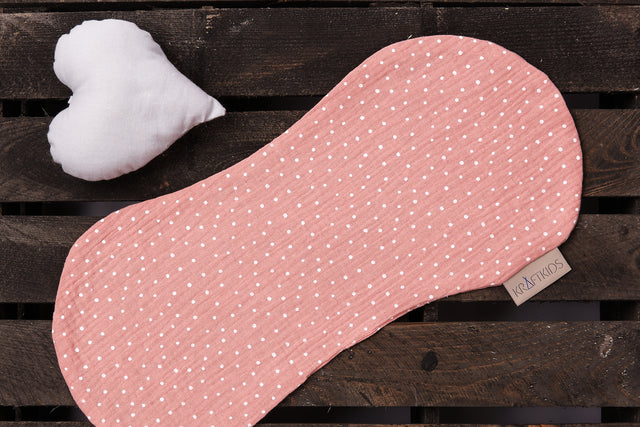 Burp cloth muslin pink dots