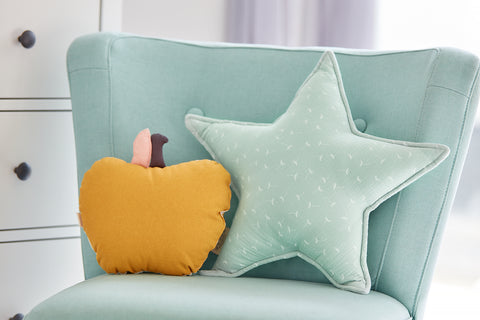 Star cushion muslin mint dandelions