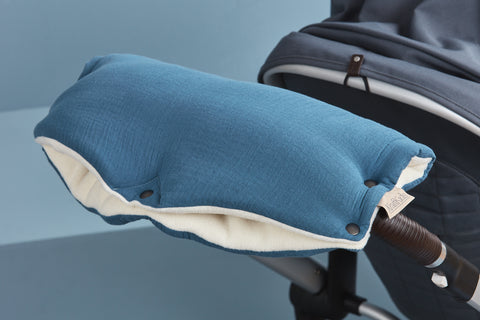 Stroller muff muslin blue