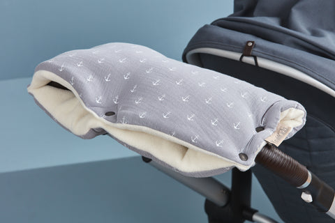 Stroller muff muslin grey anchor