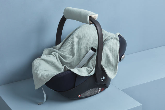 Couverture bébé pour siège bébé été mousseline menthe