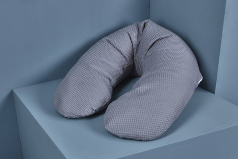 coussin d'allaitement qualité waffle piqué gris