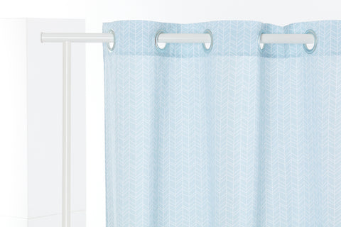 Curtains white feather pattern on blue