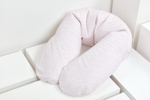 Quality nursing pillow white feather pattern on pink