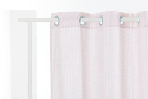 Curtains white feather pattern on pink