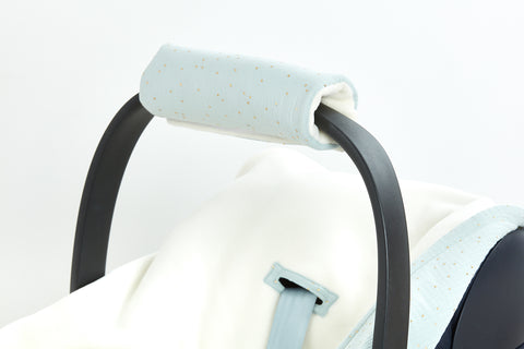 Arm protector baby seat muslin golden dots on green