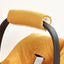 Protège-bras siège bébé mousseline pois dorés sur jaune